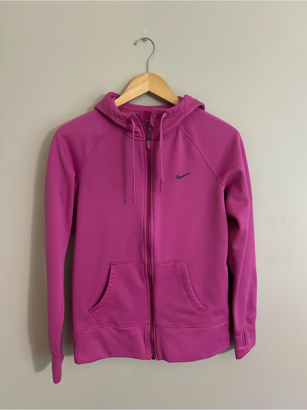 Nike Magenta Zip Hoodie with Navy Swoosh